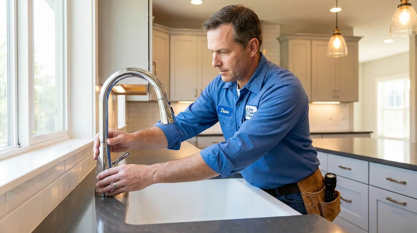 Kitchen faucet installation by Johns Plumbing LLC in Dover